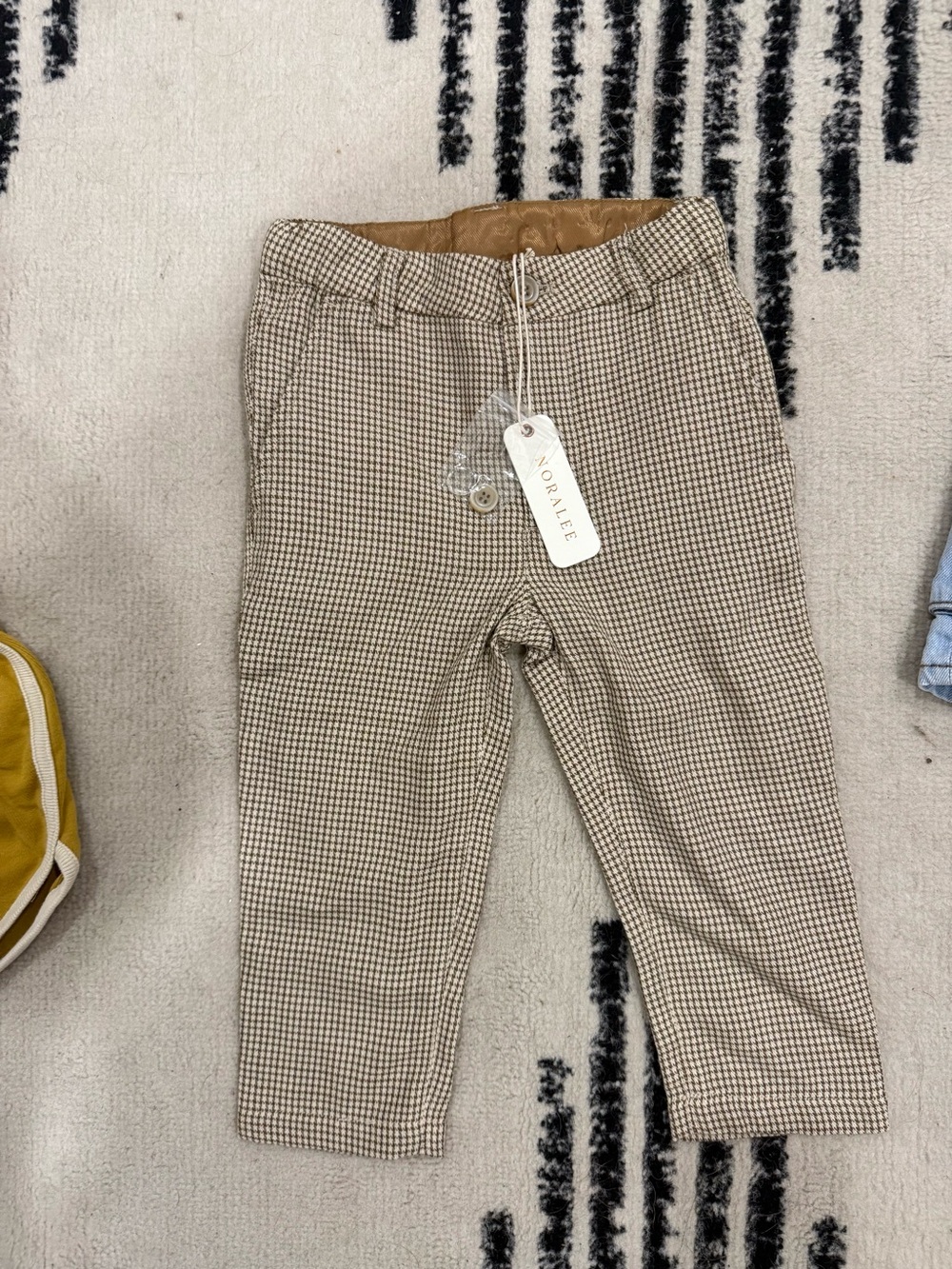 Noralee Beige Houndstooth Dress Pants for Kids